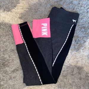 Victoria Secret PINK Leggings, Grey & Pink